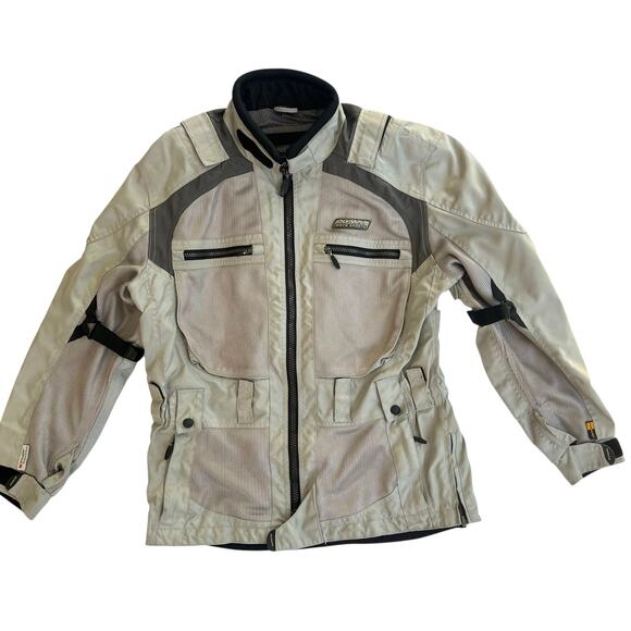 Olympia Moto Sports Airglide 3 Mesh Motorcycle Jacket Gray Size M Cordura Armor - Picture 1 of 14